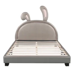 Full Size Bed Frame, Full Size Upholstered Leather Platform Bed With Ears Headboard Bed Frame With Rabbit Ornament -Garvee Sales GUEST 3b48d781 aa41 49b0 85ce db867d322129