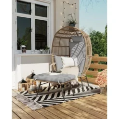 Oversize Wicker Egg Chair With Ottoman – Grey Rattan Hanging Basket Chair With Thick Cushion (Weather-Resistant) 11 Oversize Wicker Egg Chair With Ottoman – Grey Rattan Hanging Basket Chair With Thick Cushion (Weather-Resistant) -Garvee Sales GUEST 3c2f6e5b 5eac 4f1c 8513 0a64b0bfc999