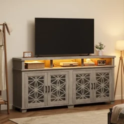 Farmhouse TV Stand For 80 Inch, Mid Century Modern Entertainment Center With LED Lights And Storage, Wooden Media Cabinet Furniture 10 Farmhouse TV Stand For 80 Inch, Mid Century Modern Entertainment Center With LED Lights And Storage, Wooden Media Cabinet Furniture -Garvee Sales GUEST 3c60ea5c 8981 4c4d 90d7 97a772e8e8dd