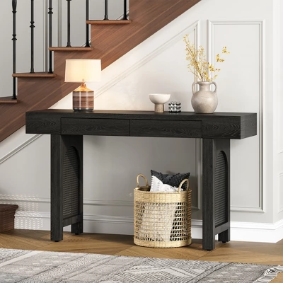 51.9" Console Table With 2 Drawers, Wooden Entryway Table, Narrow Sofa Table, Behind Couch Table For Living Room Hallway Foyer 7 51.9" Console Table With 2 Drawers, Wooden Entryway Table, Narrow Sofa Table, Behind Couch Table For Living Room Hallway Foyer - Image 7