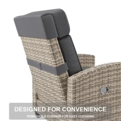 Garvee Rattan Recliner Chair - Adjustable Backrest/Footrest, 150¡ã Lay Flat W/Flip-Up Table & Removable Cushion, Outdoor Patio Chair 14 Garvee Rattan Recliner Chair - Adjustable Backrest/Footrest, 150¡ã Lay Flat W/Flip-Up Table & Removable Cushion, Outdoor Patio Chair -Garvee Sales GUEST 3cd957fc 7e4a 4ccc ae0f 797be381f6b1