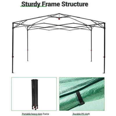 Portable Greenhouse, Instant Pop-Up Plant Gardening Green House Canopy, Outdoor Grow Tent With Zippered Doors, Roll-Up Side Windows 2 Portable Greenhouse, Instant Pop-Up Plant Gardening Green House Canopy, Outdoor Grow Tent With Zippered Doors, Roll-Up Side Windows - Image 2
