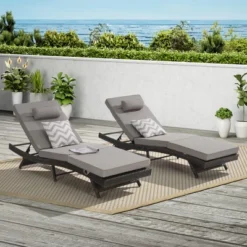 Outdoor Chaise Lounge Chair Set Of 2, Wicker Reclining Lounge With Adjustable Backrest & Cushion, Sunbathing Chair For Patio Pool Garden 20 Outdoor Chaise Lounge Chair Set Of 2, Wicker Reclining Lounge With Adjustable Backrest & Cushion, Sunbathing Chair For Patio Pool Garden -Garvee Sales GUEST 3e5a3e7e 55b0 4c91 a25d e8bc6b528685