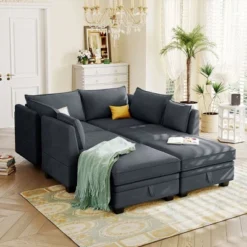 Sectional Sofa, U-Shape Sectional Couch With Reversible Chaise, Additional Storage Convertible Sofa Bed 18 Sectional Sofa, U-Shape Sectional Couch With Reversible Chaise, Additional Storage Convertible Sofa Bed -Garvee Sales GUEST 3f766306 ca4c 4208 bb27 1770d6d823ed