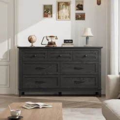 7 Dresser For Bedroom, 54" Wide Drawer Dresser With Storage Freestanding, Wooden Closet Storage Chest For Living Room, Bedroom, Office 13 7 Dresser For Bedroom, 54" Wide Drawer Dresser With Storage Freestanding, Wooden Closet Storage Chest For Living Room, Bedroom, Office -Garvee Sales GUEST 3f9b93d3 356c 439a a815 9e6c133b44b0