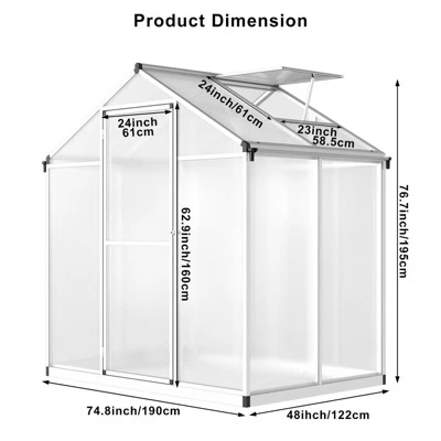 Heavy Duty Greenhouse For Outdoors With Doors And Adjustable Roof Vent Windows, Walk-in Large Sunhouse For Backyard Gardening 1 Heavy Duty Greenhouse For Outdoors With Doors And Adjustable Roof Vent Windows, Walk-in Large Sunhouse For Backyard Gardening