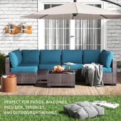 Garvee 7 Piece Outdoor Patio Furniture Set, PE Rattan Wicker Sofa Set, Outdoor Sectional Furniture Chair Set With Cushions And Tea Table 21 Garvee 7 Piece Outdoor Patio Furniture Set, PE Rattan Wicker Sofa Set, Outdoor Sectional Furniture Chair Set With Cushions And Tea Table -Garvee Sales GUEST 4008328f 2814 4bc0 8888 0da8c238929d