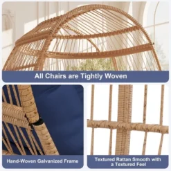 Wicker Egg Chair With Cushion, Rattan Patio Chair For Outdoor Indoor, 500 Lbs Egg Shape Balcony Chair For Living Room, Backyard 12 Wicker Egg Chair With Cushion, Rattan Patio Chair For Outdoor Indoor, 500 Lbs Egg Shape Balcony Chair For Living Room, Backyard -Garvee Sales GUEST 408baa52 2bcf 4091 bddd 240d64fcaa2f