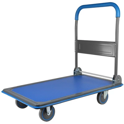 Platform Truck Dolly Large Foldable Moving Cart For Easy Mobile Storage, 360 Degree Swivel Wheels 660 Lbs Weight Capacity 3 Platform Truck Dolly Large Foldable Moving Cart For Easy Mobile Storage, 360 Degree Swivel Wheels 660 Lbs Weight Capacity - Image 3
