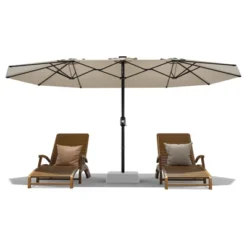 13ft Large Patio Umbrella, Double-Sided Outdoor Market Rectangle Umbrellas