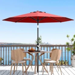 9' Outdoor Patio Umbrella, Outdoor Table Umbrella, Yard Umbrella, Market Umbrella With 8 Sturdy Ribs, Push Button Tilt And Crank 28 9' Outdoor Patio Umbrella, Outdoor Table Umbrella, Yard Umbrella, Market Umbrella With 8 Sturdy Ribs, Push Button Tilt And Crank -Garvee Sales GUEST 41d6f8b4 4925 43b8 868e 9c15bd1a8a81