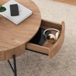 Garvee Farmhouse Round Coffee Table Solid Wood Center Table With Two Drawers, Brown 13 Garvee Farmhouse Round Coffee Table Solid Wood Center Table With Two Drawers, Brown -Garvee Sales GUEST 41e251d2 cff0 4b4e 8fb0 0bc6c76a271c