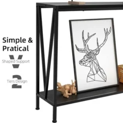 Garvee 2-Tier Narrow Console Sofa Side Table For Entryway Hallway Living Room, Black -Garvee Sales GUEST 4270d878 d58b 46b6 a9ce c7d436f04ec4