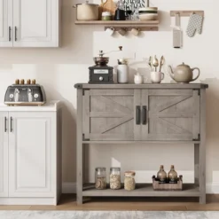 Farmhouse Entryway Table With 2-Door Cabinet, Wood Console Table With Storage, Coffee Bar Cabinet, Sofa Tables Buffet Sideboard 14 Farmhouse Entryway Table With 2-Door Cabinet, Wood Console Table With Storage, Coffee Bar Cabinet, Sofa Tables Buffet Sideboard -Garvee Sales GUEST 4272e983 6c10 4a77 8275 2b09bbb754e7
