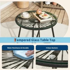 3 Pieces Outdoor Acapulco Chair Patio Bistro Set With Glass Top Table, Modern Patio Conversation Chairs Set Of 2 For Balcony, Garden, Backyard 14 3 Pieces Outdoor Acapulco Chair Patio Bistro Set With Glass Top Table, Modern Patio Conversation Chairs Set Of 2 For Balcony, Garden, Backyard -Garvee Sales GUEST 4277f025 2bfa 47fb ad2d 13cb9e4457b4