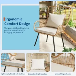Patio Dining Chairs Set Of 2/ 4, Outdoor Wicker Club Chair With Cushions, All Weather Wicker Armchairs, For Apartments, Porch, Lawn, Backyard,Brown 11 Patio Dining Chairs Set Of 2/ 4, Outdoor Wicker Club Chair With Cushions, All Weather Wicker Armchairs, For Apartments, Porch, Lawn, Backyard,Brown -Garvee Sales GUEST 42e114f8 e516 4f27 afa4 4080e8eed4aa