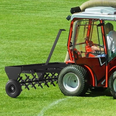 Tow Spike Aerator 48 Inches Extra-Wide Tow Bar Tow Behind Spike Aerator With Wheels Galvanized Steel Tines, Durable For Farm, Lawn (Black) 7 Tow Spike Aerator 48 Inches Extra-Wide Tow Bar Tow Behind Spike Aerator With Wheels Galvanized Steel Tines, Durable For Farm, Lawn (Black) - Image 7
