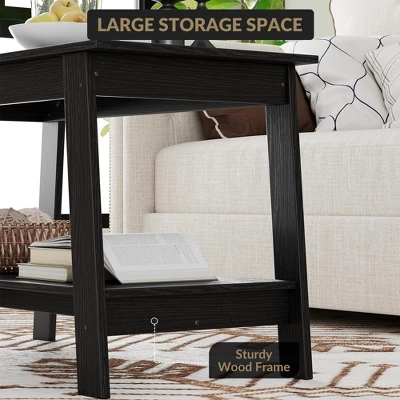 Stylish 31.5" Coffee Table With Open Shelves - 2-Tier Modern Industrial Design 5 Stylish 31.5" Coffee Table With Open Shelves - 2-Tier Modern Industrial Design - Image 5