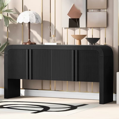 63" Wooden Console Table, Accent Sideboard Buffet Cabinet With Adjustable Shelves,Narrow Sofa Foyer Table For Living Room Hallway Entryway 1 63" Wooden Console Table, Accent Sideboard Buffet Cabinet With Adjustable Shelves,Narrow Sofa Foyer Table For Living Room Hallway Entryway