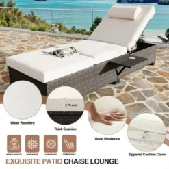 Outdoor PE Wicker Chaise Lounge Chairs, Pool Lounge Chairs Set Of 2, Brown Rattan Pool Lounge Chairs Adjustable Backrest Recliners With Beige Cushion 11 Outdoor PE Wicker Chaise Lounge Chairs, Pool Lounge Chairs Set Of 2, Brown Rattan Pool Lounge Chairs Adjustable Backrest Recliners With Beige Cushion -Garvee Sales GUEST 456655a2 8e80 49cb 901f a5b21966cf39