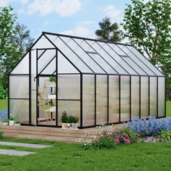 Aluminum-Framed Polycarbonate Greenhouse, Heavy Duty Polycarbonate Greenhouse With Roof Vent, Large Enhanced Aluminum Greenhouse Kit 15 Aluminum-Framed Polycarbonate Greenhouse, Heavy Duty Polycarbonate Greenhouse With Roof Vent, Large Enhanced Aluminum Greenhouse Kit -Garvee Sales GUEST 46382441 473a 4a82 b5b6 e78e2cf102a2 1