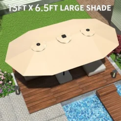 13ft Large Patio Umbrella, Double-Sided Outdoor Market Rectangle Umbrellas 15 13ft Large Patio Umbrella, Double-Sided Outdoor Market Rectangle Umbrellas -Garvee Sales GUEST 4644c583 537e 421f 93c8 08a03be21c68