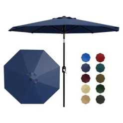 Patio Umbrella 9ft, Table Umbrella Outdoor Patio UV Protection With Crank Lift & Push Button Tilt, 8 Sturdy Ribs For Yard, Deck, Pool -Garvee Sales GUEST 47042207 bce0 449e b90a 542ed4cd7c9e