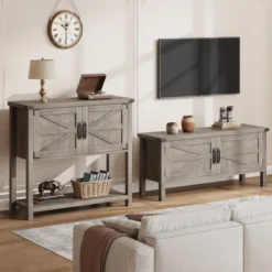 Farmhouse Entryway Table With 2-Door Cabinet, Wood Console Table With Storage, Coffee Bar Cabinet, Sofa Tables Buffet Sideboard 11 Farmhouse Entryway Table With 2-Door Cabinet, Wood Console Table With Storage, Coffee Bar Cabinet, Sofa Tables Buffet Sideboard -Garvee Sales GUEST 4795eb82 4a52 4dc9 b26c 9fc9a2de5da9