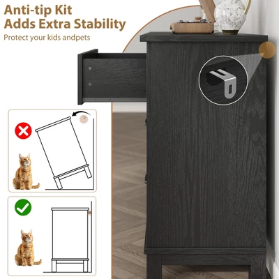 Garvee 7 Dresser For Bedroom, 54" Wide Drawer Dresser With Storage Freestanding, Wooden Closet Storage Chest For Living Room, Bedroom 6 Garvee 7 Dresser For Bedroom, 54" Wide Drawer Dresser With Storage Freestanding, Wooden Closet Storage Chest For Living Room, Bedroom - Image 6