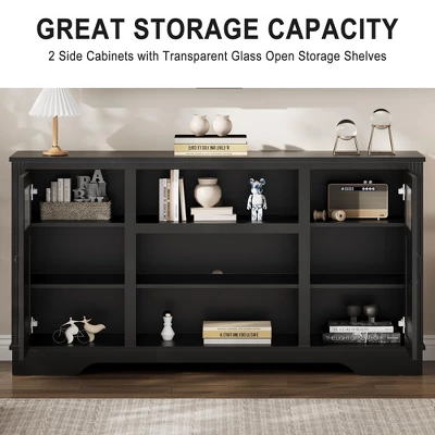 34'' Tall Farmhouse LED TV Stand,Entertainment Center With Storage,TV Media Console Table For TV Up To 65 Inch,TV Table 3 34'' Tall Farmhouse LED TV Stand,Entertainment Center With Storage,TV Media Console Table For TV Up To 65 Inch,TV Table - Image 3