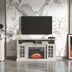 TV Stand Entertainment Center With Electronic Fireplace Remote Control Infrared Heating Technology Media Console Storage Cabinet -Garvee Sales GUEST 49a6069f 8111 41f5 970a fff87c0f3e96