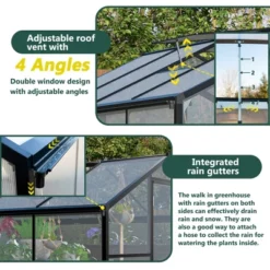 Greenhouse For Outdoors, Walk In Greenhouse With Lockable Door, Ventilation Window And Aluminum Frame For Backyard Balcony Garden Sunroom 12 Greenhouse For Outdoors, Walk In Greenhouse With Lockable Door, Ventilation Window And Aluminum Frame For Backyard Balcony Garden Sunroom -Garvee Sales GUEST 49ab3a9d 5bac 4de0 96a4 aaaef37d3081