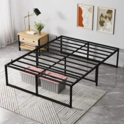 Queen Metal Bed Frame Platform, 14 Inch Queen Bedframe With Sturdy Steel Slats Mattress Foundation No Box Spring Needed Easy Assemble Noise Free Black 9 Queen Metal Bed Frame Platform, 14 Inch Queen Bedframe With Sturdy Steel Slats Mattress Foundation No Box Spring Needed Easy Assemble Noise Free Black -Garvee Sales GUEST 49ecbe78 80e2 452f a432 d6630a48d746