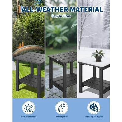 Folding Adirondack Chairs Set Of 4 With 2 Side Table,HDPE Plastic Outdoor Chairs, Wood Texture,380Lbs & Weather Resistant For Fire Deck,Patio 6 Folding Adirondack Chairs Set Of 4 With 2 Side Table,HDPE Plastic Outdoor Chairs, Wood Texture,380Lbs & Weather Resistant For Fire Deck,Patio - Image 6