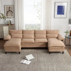 4 Seater U Shaped Modular Sectional Sofa Couch For Living Room, Corner Sofa With 4pcs Waist Pillows 10 4 Seater U Shaped Modular Sectional Sofa Couch For Living Room, Corner Sofa With 4pcs Waist Pillows -Garvee Sales GUEST 4b74997b 60b5 4433 bd2e aef304717dbf