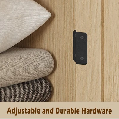 Bedroom Wooden Armoire Wardrobe Closet, Wardrobe Armoire Cabinet With 2 Doors And Drawers, Freestanding Armoire With Shelves & Hanging Rod 7 Bedroom Wooden Armoire Wardrobe Closet, Wardrobe Armoire Cabinet With 2 Doors And Drawers, Freestanding Armoire With Shelves & Hanging Rod - Image 7