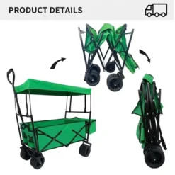 Garvee Collapsible Wagon, Folding Garden Outdoor Park Utility Wagon, Picnic Camping Cart With Wheels For Outdoor Garden, Green -Garvee Sales GUEST 4bbcf072 d597 4bc7 b8b6 157edf2d28eb