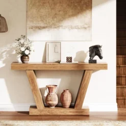 63" Console Table, 2-Tier Farmhouse Narrow Entryway Table , Sofa Table, Console Tables For Entryway -Garvee Sales GUEST 4c124375 4dad 45af a23b 56b1e288aefe