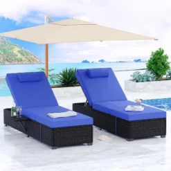 Set Of 2 Outdoor PE Wicker Patio Chaise Pool Lounge Chairs 15 Set Of 2 Outdoor PE Wicker Patio Chaise Pool Lounge Chairs -Garvee Sales GUEST 4c9f77e1 6ed5 40d5 8329 67dbc2877865
