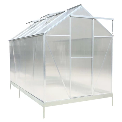 Polycarbonate Greenhouse, Aluminum Walk-in Greenhouses With Raised Base, Plant Greenhouse With Rain Gutter For Outdoor Garden Backyard 5 Polycarbonate Greenhouse, Aluminum Walk-in Greenhouses With Raised Base, Plant Greenhouse With Rain Gutter For Outdoor Garden Backyard - Image 5