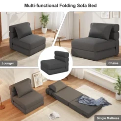 Folding Sofa Bed, Single Sleeper Chair With Memory Foam, Linen Fabric Convertible Couch, Foldable Floor Sofa For Living Room, Bedroom 10 Folding Sofa Bed, Single Sleeper Chair With Memory Foam, Linen Fabric Convertible Couch, Foldable Floor Sofa For Living Room, Bedroom -Garvee Sales GUEST 4d25ebc5 baf7 4ac8 a015 3f062f29fb29