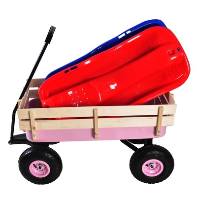 Garden Cart Utility Wagon 176 LBS Large Loading Capacity Metal Garden Wagon All Terrain Pulling Cart,abstract,pink,39.37''L X 19.30''W X 20.28''H 1 Garden Cart Utility Wagon 176 LBS Large Loading Capacity Metal Garden Wagon All Terrain Pulling Cart,abstract,pink,39.37''L X 19.30''W X 20.28''H