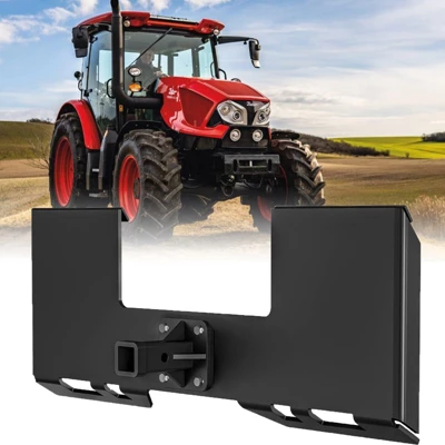 3/8" Skid Steer Attachment Plate With Removable Hitch Receiver, Heavy Duty Thick Skid Steer Mount Plate, Universal Quick Attach Plate 7 3/8" Skid Steer Attachment Plate With Removable Hitch Receiver, Heavy Duty Thick Skid Steer Mount Plate, Universal Quick Attach Plate - Image 7