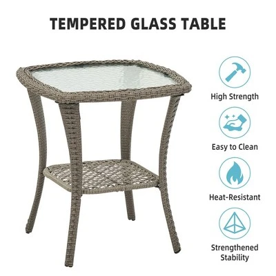 Whizmax Patio Wicker Chairs Swivel Rocker - Outdoor Swivel Rocking Chairs Set Of 2 With Rattan Side Table, Patio Swivel Glider Chair For Patio Porch 7 Whizmax Patio Wicker Chairs Swivel Rocker - Outdoor Swivel Rocking Chairs Set Of 2 With Rattan Side Table, Patio Swivel Glider Chair For Patio Porch - Image 7