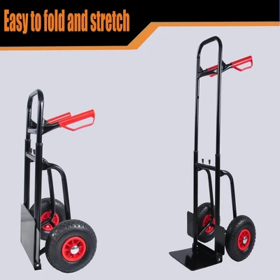 Hand Truck Dolly 2 Wheel Dolly Cart And 4 Wheel Push Cart With Swivel Wheels 330 LBS Capacity Heavy-Duty Luggage Trolley Cart For Moving Warehouse 6 Hand Truck Dolly 2 Wheel Dolly Cart And 4 Wheel Push Cart With Swivel Wheels 330 LBS Capacity Heavy-Duty Luggage Trolley Cart For Moving Warehouse - Image 6