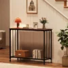 33.5"/41.5" Console Table, Industrial Entryway Table, Narrow Sofa Table With Glass Shelf