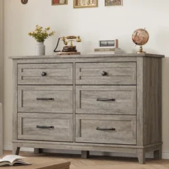 Garvee 6 Dresser For Bedroom, 47.2" Wide Drawer Dresser With Storage Freestanding, Wooden Closet Storage Chest For Living Room, Bedroom -Garvee Sales GUEST 51943bba 9518 443f ab2c 4b7e43c57ce5