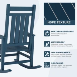 Outdoor HDPE Rocking Chairs – Oversized All-Weather Patio Rockers – Heavy Duty 350lb Capacity, Anti-Rollover Design (Blue) 14 Outdoor HDPE Rocking Chairs – Oversized All-Weather Patio Rockers – Heavy Duty 350lb Capacity, Anti-Rollover Design (Blue) -Garvee Sales GUEST 51a2401e 9a51 43c7 bfed 2fc4f2b665e9