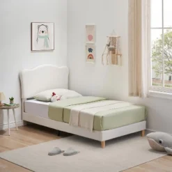 Twin Bed Frame, Twin Size Bed Frame With Cute Upholstered Headboard, Velvet Sturdy Platform Bedframe For Girls And Boys -Garvee Sales GUEST 523dfae6 998b 42f5 8589 61b4e323414c