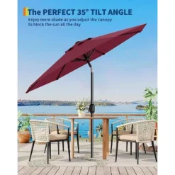 9FT Patio Umbrella Outdoor, Market, Table Umbrella With Push Button Tilt And Crank, 8 Sturdy Ribs For Garden, Pool, Deck, Backyard 11 9FT Patio Umbrella Outdoor, Market, Table Umbrella With Push Button Tilt And Crank, 8 Sturdy Ribs For Garden, Pool, Deck, Backyard -Garvee Sales GUEST 52860d1c 19b8 4d97 b125 ba290c0ef78a